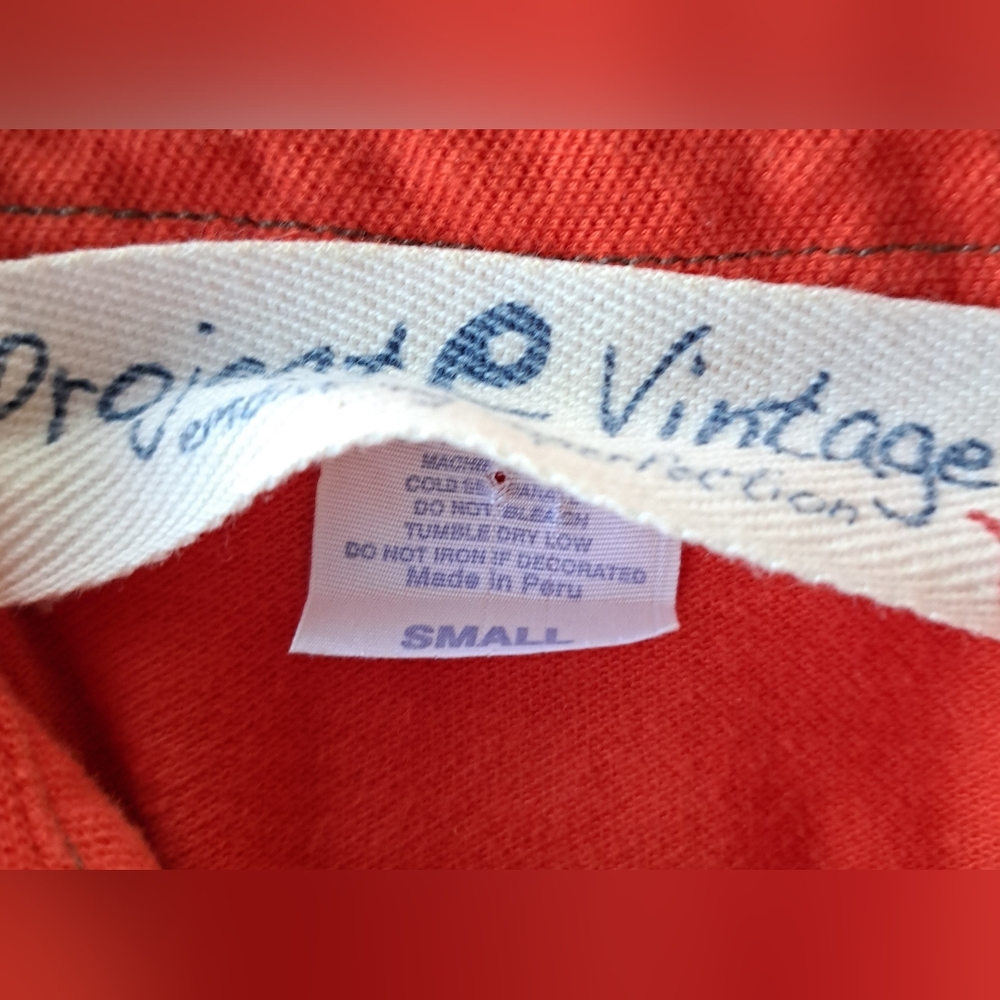 Project e Vintage Orange Polo Women's Top - Picture 8 of 8